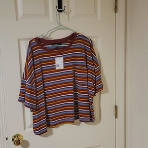 Striped oversized crop top